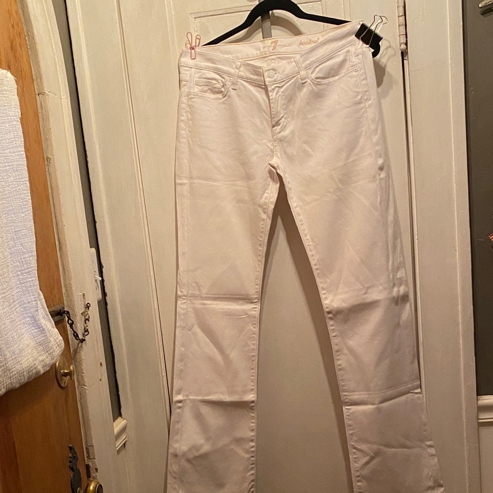 7 For All Mankind White Bootcut Jeans